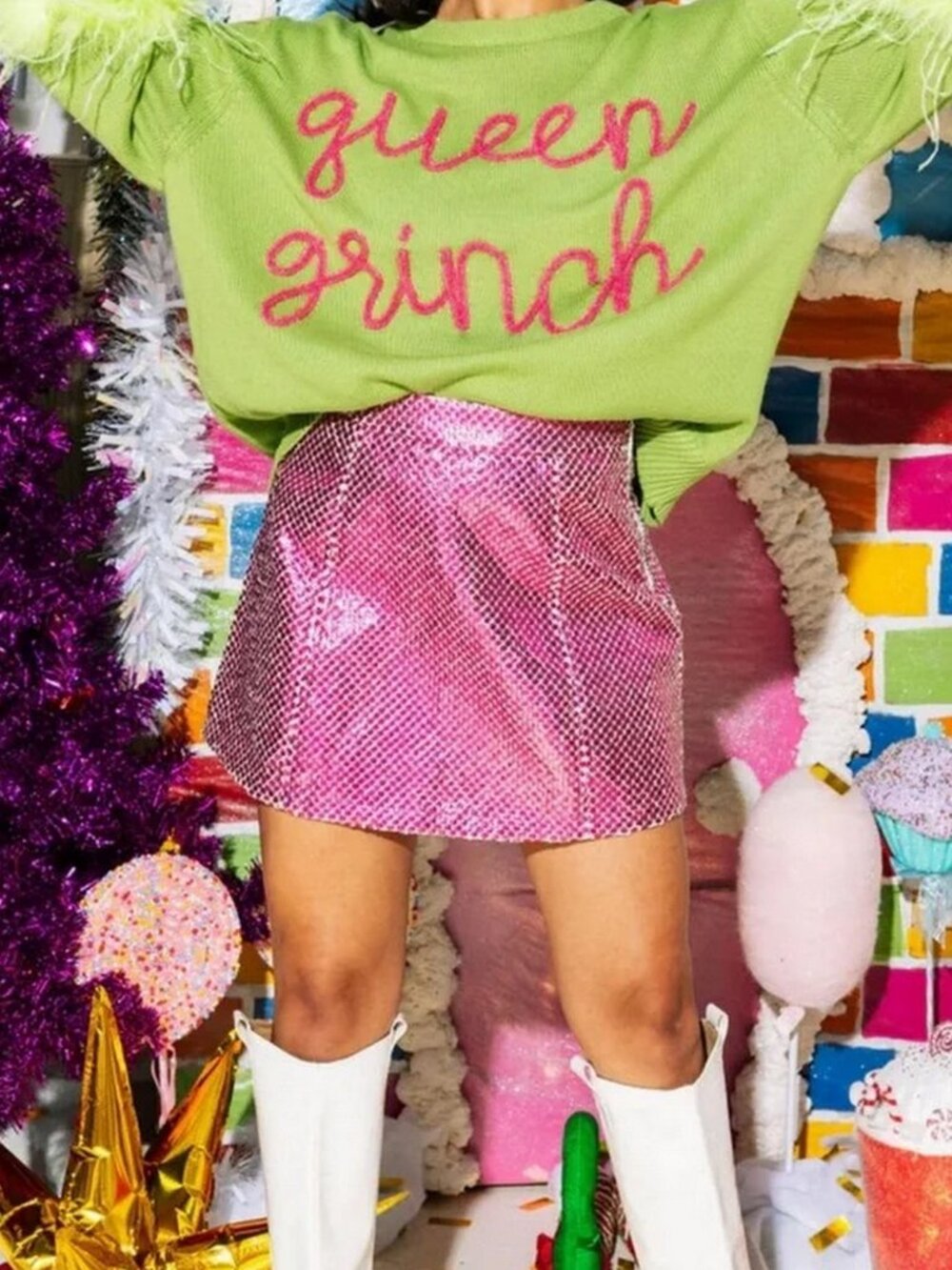 Queen of Sparkles Light Pink Metallic Bubble Skirt
